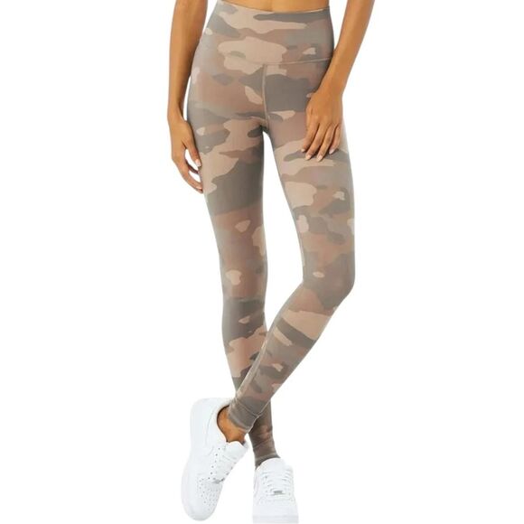 ALO Yoga Pants - Alo High-Waist Vapor Legging, Putty Camouflage, Size XXS
